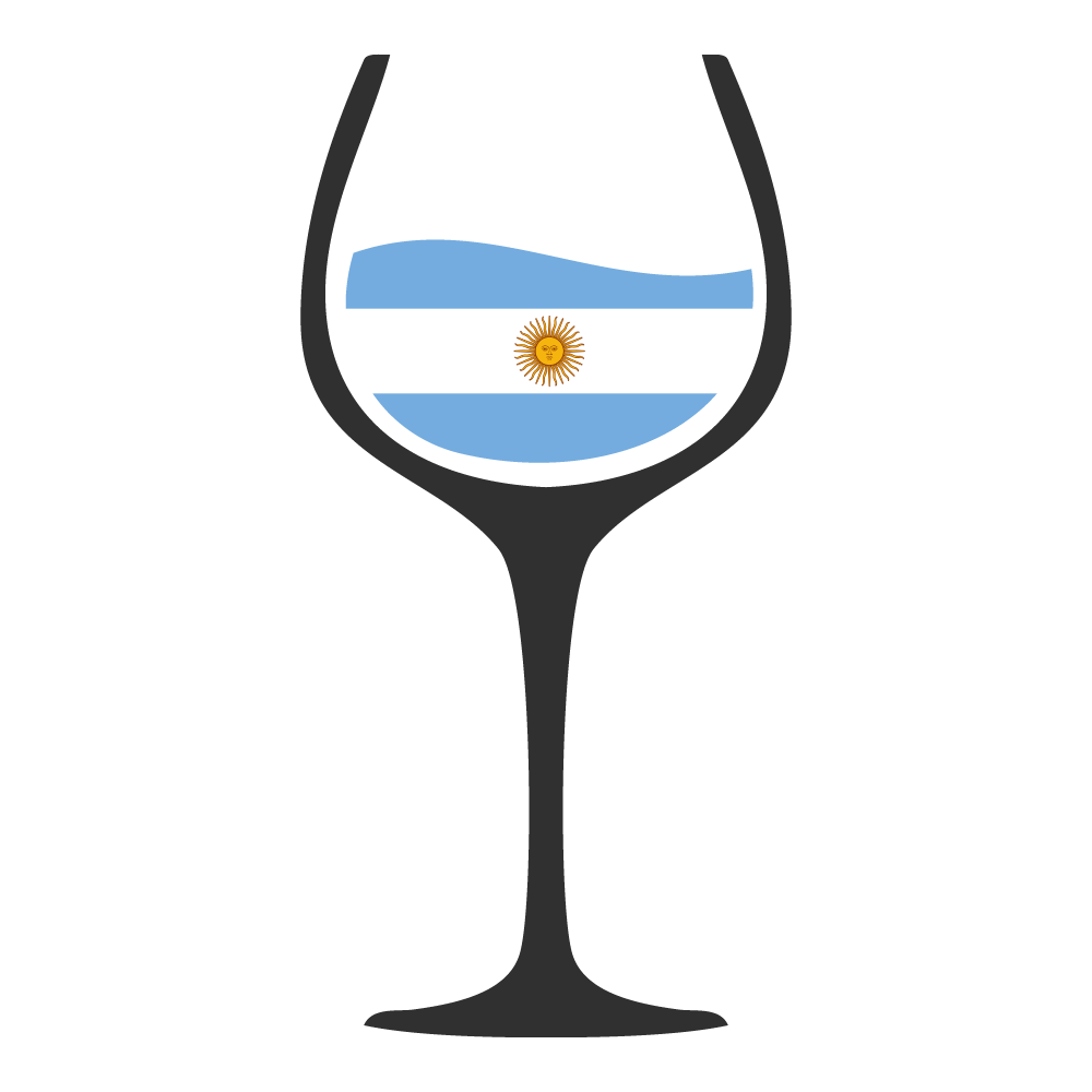 The flag of Argentina in a wine glass.