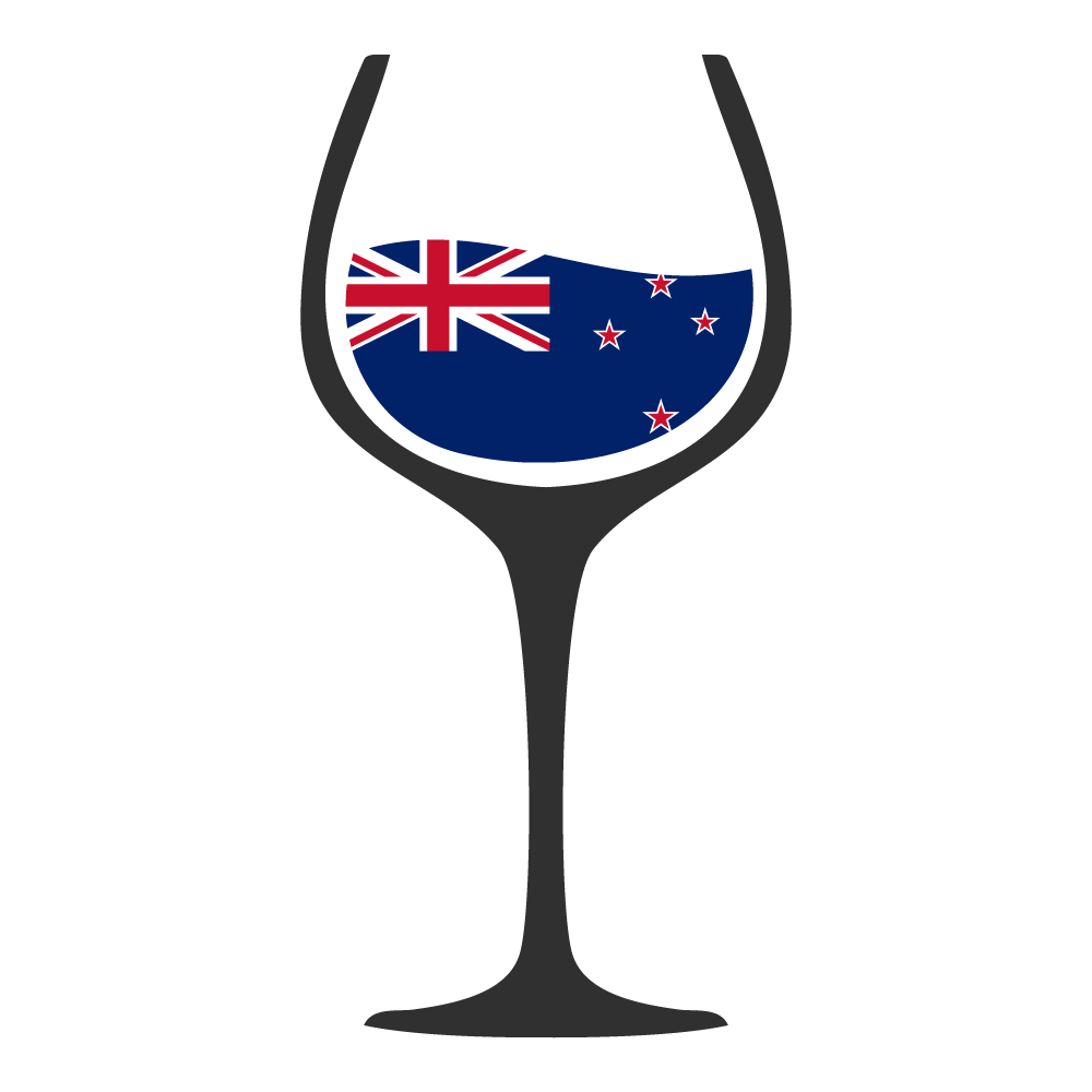 The flag of New Zealand in a wine glass.