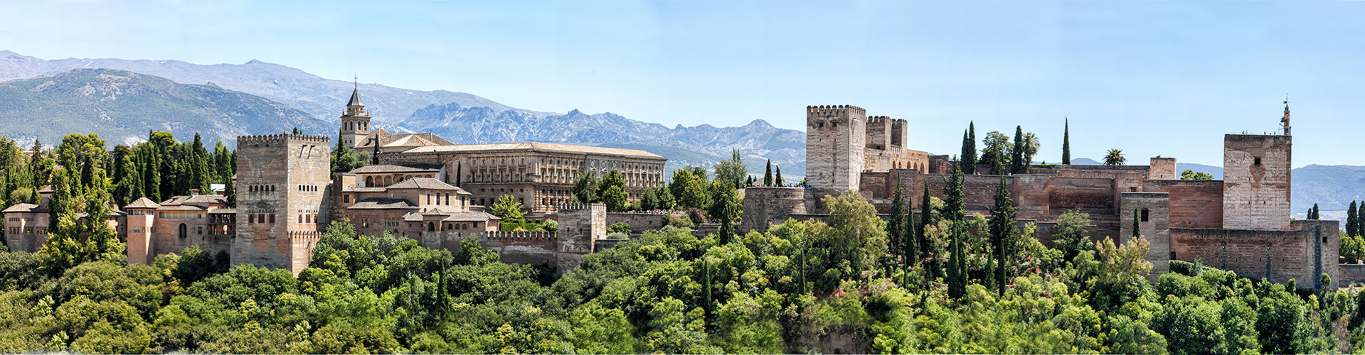 The Alhambra palace and fortress in Granada, Spain.