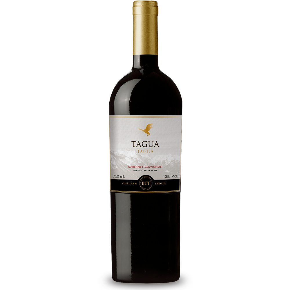 A bottle shot of the Bodegas Tagua Tagua Seleccion Cabernet Sauvignon, a sustainable wine from Chile.