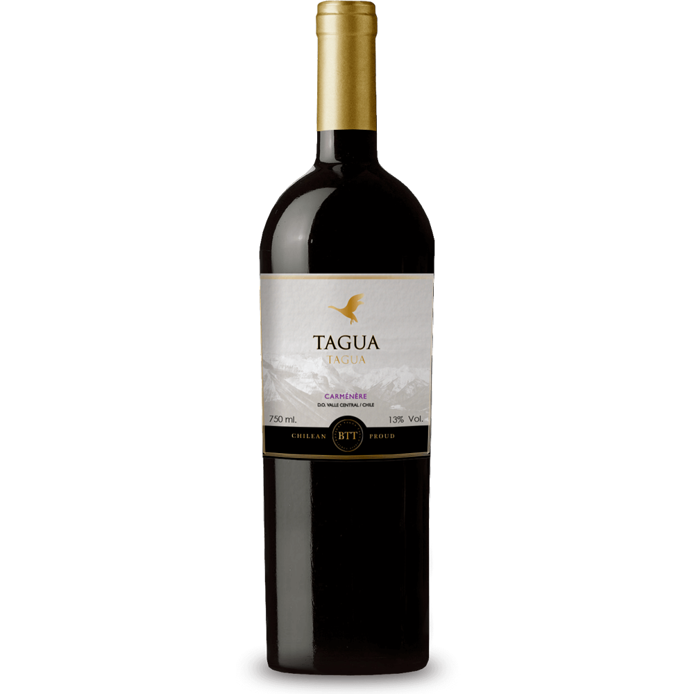 A bottle shot of the Bodegas Tagua Tagua Seleccion Carmenere, a sustainable wine from Chile.