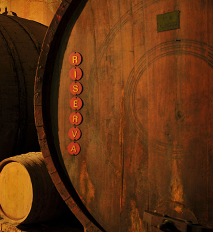 A large and old Slovenian oak cask used to mature the Chianti wines of Uggiano in Tuscany, Italy.