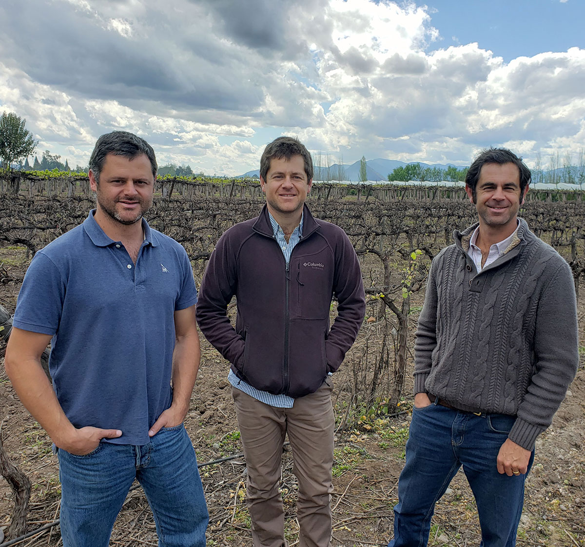 The three Correa brothers, current owners of the Bodegas Tagua Tagua winery in the Rapel Valley, Chile.