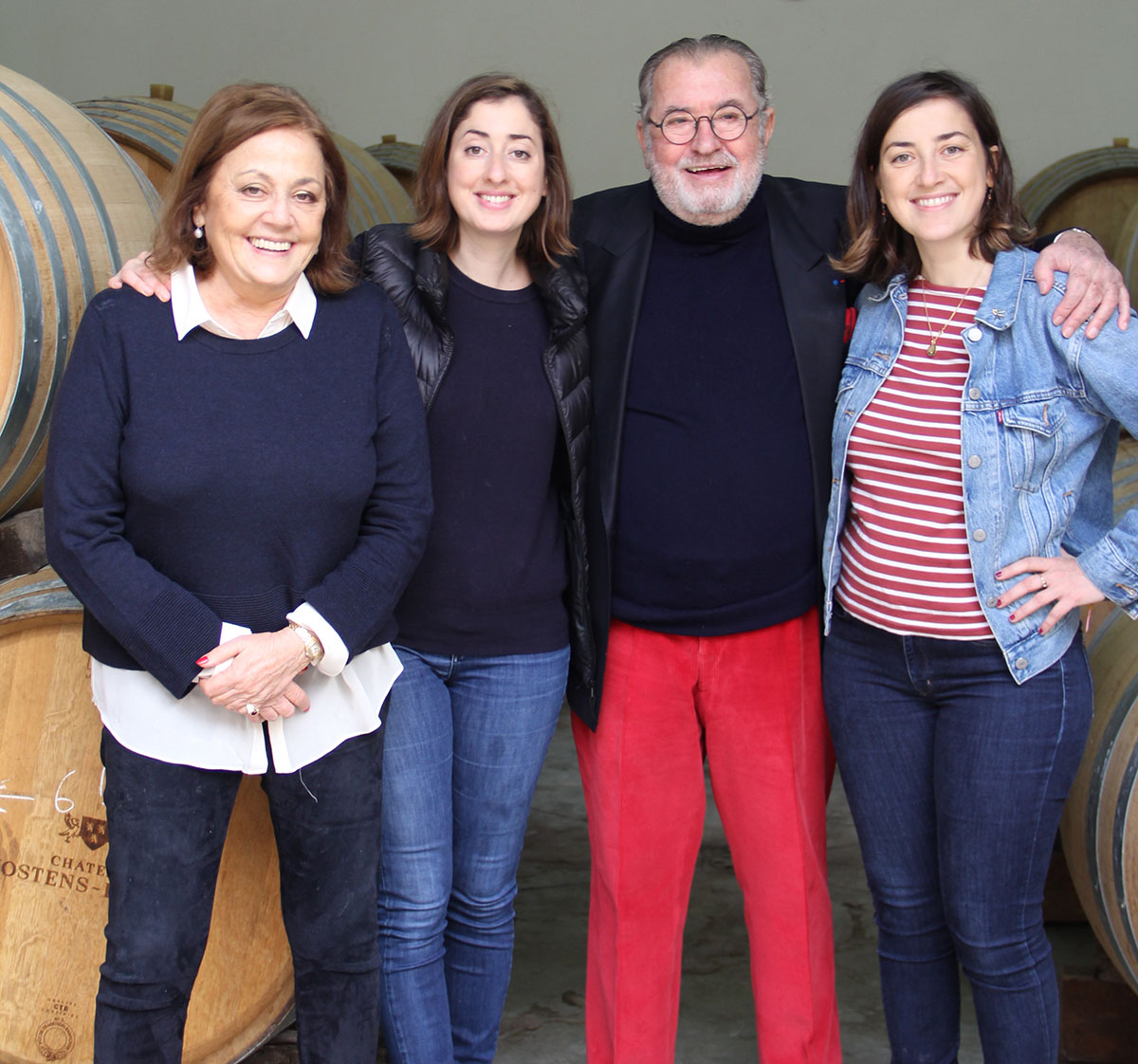 The family that owns Chateau Hostens-Picant: Nadine, Valentine, Yves and Charlotte Picant.