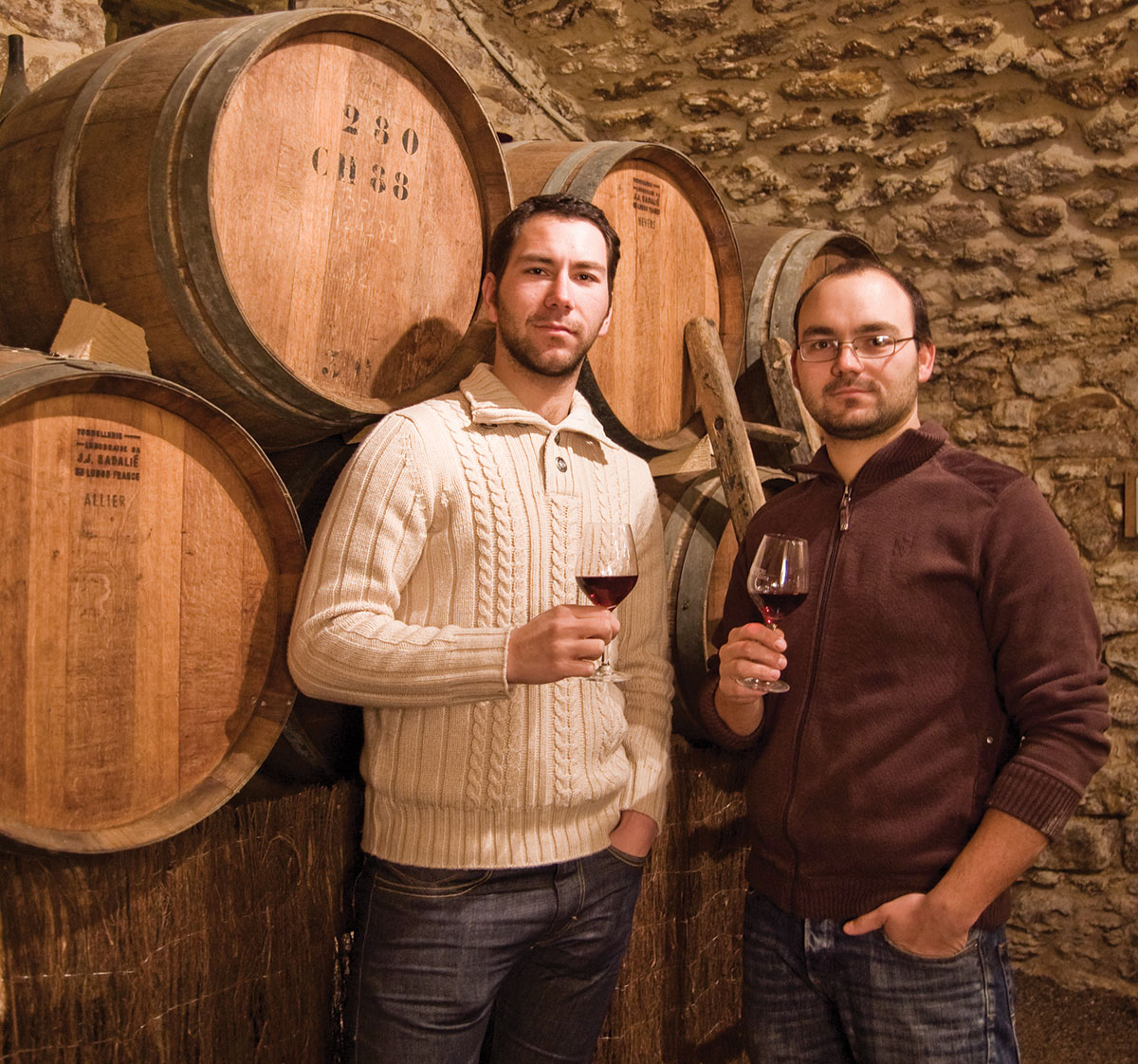 Sixth generation owners of Chateau Saint Nabor winery, brothers Jeremie and Raphael Castor.